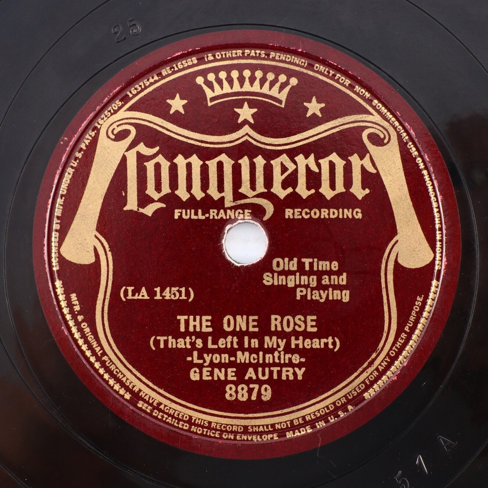Gene Autry & Jimmy Long,  Hate To Say Goodbye Prairie/The One Rose 78 rpm Record